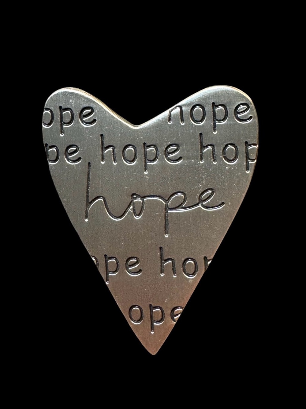 Sandra Magsamen Studio Signed Pewter Brooch Pin Message from the Heart Believe
